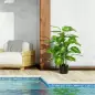 Juego de 2 Árboles Artificiales de 95 cm con Maceta Plantas Sintéticas para Decoración Hogar Salón Oficina Verde