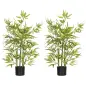 Juego de 2 Bambús Artificiales 90 cm con Maceta Plantas Sintéticas para Decoración Hogar Salón Oficina Verde Juego de 2 Bambús Artificiales 90 cm con Maceta Plantas Sintéticas para Decoración Hogar Salón Oficina Verde