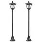 Conjunto de 2 Luces Solares para Jardín con Panel Solar Encendido Automático Impermeable IP44 18x18x160 cm Negro Conjunto de 2 Luces Solares para Jardín con Panel Solar Encendido Automático Impermeable IP44 18x18x160 cm Negro