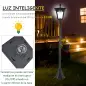 Conjunto de 2 Luces Solares para Jardín con Panel Solar Encendido Automático Impermeable IP44 18x18x160 cm Negro Conjunto de 2 Luces Solares para Jardín con Panel Solar Encendido Automático Impermeable IP44 18x18x160 cm Negro