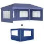 Conjunto de Carpa Incluye 1 Carpa Plegable 6x3 m con 4 Laterales Desmontables y 2 Paredes Laterales 3x2 m Azul