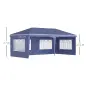 Conjunto de Carpa Incluye 1 Carpa Plegable 6x3 m con 4 Laterales Desmontables y 2 Paredes Laterales 3x2 m Azul