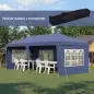 Conjunto de Carpa Incluye 1 Carpa Plegable 6x3 m con 4 Laterales Desmontables y 2 Paredes Laterales 3x2 m Azul