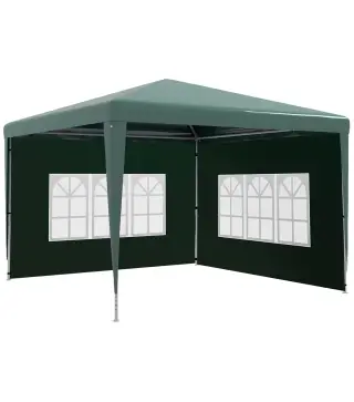 Conjunto de 1 Carpa de Jardín 3x3 m Anti-UV Impermeable y 2 Paredes Laterales 3x2 m para Carpa 3x3 m y 3x6 m Verde