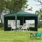 Conjunto de 1 Carpa de Jardín 3x3 m Anti-UV Impermeable y 2 Paredes Laterales 3x2 m para Carpa 3x3 m y 3x6 m Verde Conjunto de 1 Carpa de Jardín 3x3 m Anti-UV Impermeable y 2 Paredes Laterales 3x2 m para Carpa 3x3 m y 3x6 m Verde