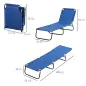 Conjunto de 2 Tumbonas Plegables y Reclinables con Respaldo Ajustable en 5 Niveles Carga 120 kg 188x56x28 cm Azul