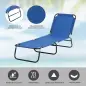 Conjunto de 2 Tumbonas Plegables y Reclinables con Respaldo Ajustable en 5 Niveles Carga 120 kg 188x56x28 cm Azul