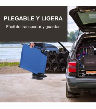 Conjunto de 2 Tumbonas Plegables y Reclinables con Respaldo Ajustable en 5 Niveles Carga 120 kg 188x56x28 cm Azul