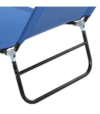 Conjunto de 2 Tumbonas Plegables y Reclinables con Respaldo Ajustable en 5 Niveles Carga 120 kg 188x56x28 cm Azul
