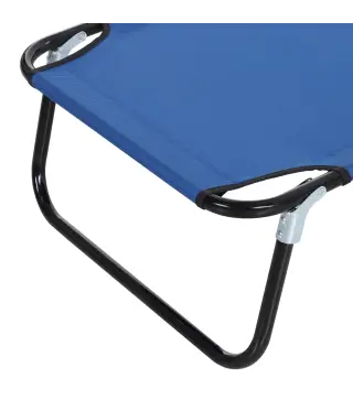 Conjunto de 2 Tumbonas Plegables y Reclinables con Respaldo Ajustable en 5 Niveles Carga 120 kg 188x56x28 cm Azul