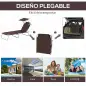 Conjunto de 2 Tumbonas Plegables con Toldo Desmontable Respaldo Ajustable en 5 Niveles 187x58x36 cm Marrón Conjunto de 2 Tumbonas Plegables con Toldo Desmontable Respaldo Ajustable en 5 Niveles 187x58x36 cm Marrón