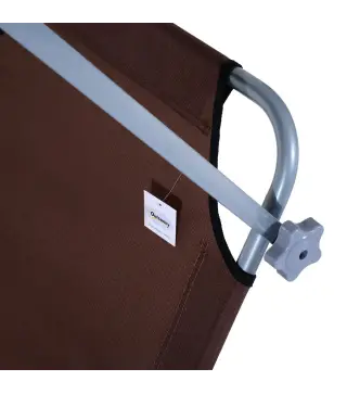 Conjunto de 2 Tumbonas Plegables con Toldo Desmontable Respaldo Ajustable en 5 Niveles 187x58x36 cm Marrón