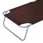Conjunto de 2 Tumbonas Plegables con Toldo Desmontable Respaldo Ajustable en 5 Niveles 187x58x36 cm Marrón Conjunto de 2 Tumbonas Plegables con Toldo Desmontable Respaldo Ajustable en 5 Niveles 187x58x36 cm Marrón