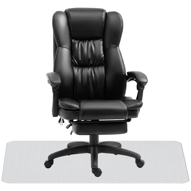 Conjunto 1 Silla de Masaje Reclinable 68,5x68,5x113-121 cm y 1 Alfombra Protectora de Suelo 90x120 cm Negro Transparente Conjunto 1 Silla de Masaje Reclinable 68,5x68,5x113-121 cm y 1 Alfombra Protectora de Suelo 90x120 cm Negro Transparente
