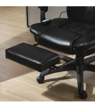 Conjunto 1 Silla de Masaje Reclinable 68,5x68,5x113-121 cm y 1 Alfombra Protectora de Suelo 90x120 cm Negro Transparente