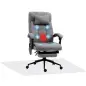 Conjunto de 1 Silla de Masaje Reclinable con 6 Puntos de Masaje y 1 Alfombra Protectora de Suelo Gris y Transparente Conjunto de 1 Silla de Masaje Reclinable con 6 Puntos de Masaje y 1 Alfombra Protectora de Suelo Gris y Transparente