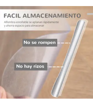 Conjunto de 1 Silla de Masaje Reclinable con 6 Puntos de Masaje y 1 Alfombra Protectora de Suelo Gris y Transparente