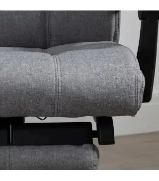 Conjunto de 1 Silla de Masaje Reclinable con 6 Puntos de Masaje y 1 Alfombra Protectora de Suelo Gris y Transparente