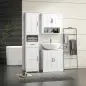 Conjunto 1 Columna de Baño 1 Mueble para Debajo del Lavabo y 1 Armario de Pared con Estante Ajustable Blanco Conjunto 1 Columna de Baño 1 Mueble para Debajo del Lavabo y 1 Armario de Pared con Estante Ajustable Blanco