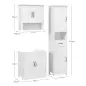 Conjunto 1 Columna de Baño 1 Mueble para Debajo del Lavabo y 1 Armario de Pared con Estante Ajustable Blanco Conjunto 1 Columna de Baño 1 Mueble para Debajo del Lavabo y 1 Armario de Pared con Estante Ajustable Blanco