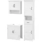 Conjunto 1 Columna de Baño 1 Mueble para Debajo del Lavabo y 1 Armario de Pared con Estante Ajustable Blanco Conjunto 1 Columna de Baño 1 Mueble para Debajo del Lavabo y 1 Armario de Pared con Estante Ajustable Blanco