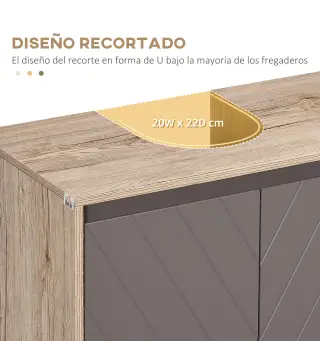 Conjunto de 1 Mueble para Debajo del Lavabo 1 Armario de Baño con Espejo y 1 Columna de Baño Roble y Gris