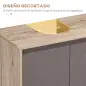 Conjunto de 1 Mueble para Debajo del Lavabo 1 Armario de Baño con Espejo y 1 Columna de Baño Roble y Gris