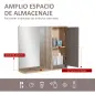 Conjunto de 1 Mueble para Debajo del Lavabo 1 Armario de Baño con Espejo y 1 Columna de Baño Roble y Gris