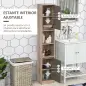 Conjunto de 1 Mueble para Debajo del Lavabo 1 Armario de Baño con Espejo y 1 Columna de Baño Roble y Gris