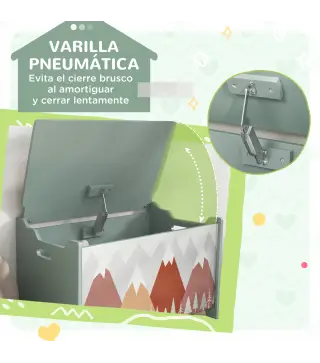 Conjunto para Niños Incluye 1 Cama Infantil Carga Máx. 40 kg 143x77x60 cm y 1 Baúl de Almacenamiento 60x37x39 cm Verde