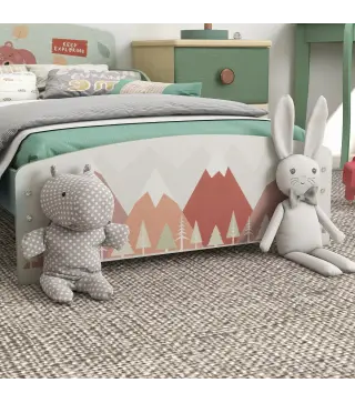 Conjunto para Niños Incluye 1 Cama Infantil Carga Máx. 40 kg 143x77x60 cm y 1 Baúl de Almacenamiento 60x37x39 cm Verde