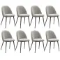 Pack de 8 Sillas de Comedor Modernas Sillas de Cocina Tapizada en Terciopelo con Respaldo Alto 50x52x83 cm Gris Pack de 8 Sillas de Comedor Modernas Sillas de Cocina Tapizada en Terciopelo con Respaldo Alto 50x52x83 cm Gris