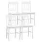 Juego de 4 Sillas de Comedor Silla de Cocina con Respaldo de Listones Marco de Madera de Pino 41x46,5x85,5 cm Blanco Juego de 4 Sillas de Comedor Silla de Cocina con Respaldo de Listones Marco de Madera de Pino 41x46,5x85,5 cm Blanco