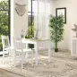 Juego de 4 Sillas de Comedor Silla de Cocina con Respaldo de Listones Marco de Madera de Pino 41x46,5x85,5 cm Blanco Juego de 4 Sillas de Comedor Silla de Cocina con Respaldo de Listones Marco de Madera de Pino 41x46,5x85,5 cm Blanco