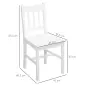 Juego de 4 Sillas de Comedor Silla de Cocina con Respaldo de Listones Marco de Madera de Pino 41x46,5x85,5 cm Blanco Juego de 4 Sillas de Comedor Silla de Cocina con Respaldo de Listones Marco de Madera de Pino 41x46,5x85,5 cm Blanco