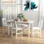 Juego de 4 Sillas de Comedor Silla de Cocina con Respaldo de Listones Marco de Madera de Pino 41x46,5x85,5 cm Blanco Juego de 4 Sillas de Comedor Silla de Cocina con Respaldo de Listones Marco de Madera de Pino 41x46,5x85,5 cm Blanco