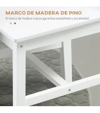 Juego de 4 Sillas de Comedor Silla de Cocina con Respaldo de Listones Marco de Madera de Pino 41x46,5x85,5 cm Blanco