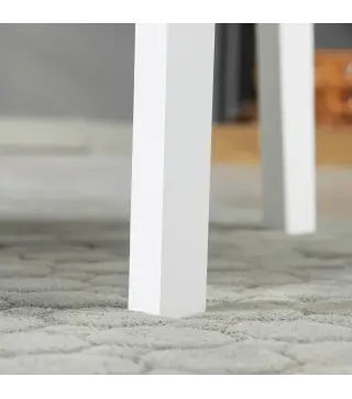 Juego de 4 Sillas de Comedor Silla de Cocina con Respaldo de Listones Marco de Madera de Pino 41x46,5x85,5 cm Blanco