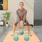 3 Pesas Rusas 6/8/10 kg Kettlebell Relleno de Arena Metálica y Mango Antideslizante para Entrenamiento en Casa Verde