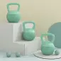 3 Pesas Rusas 6/8/10 kg Kettlebell Relleno de Arena Metálica y Mango Antideslizante para Entrenamiento en Casa Verde