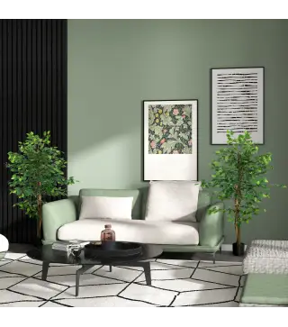 Pack de 2 Plantas Artificiales con Troncos Naturales 150 cm Ficus Sintéticas con 882 Hojas Decoración para Hogar Verde