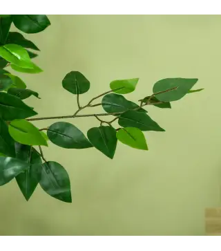 Pack de 2 Plantas Artificiales con Troncos Naturales 150 cm Ficus Sintéticas con 882 Hojas Decoración para Hogar Verde