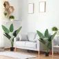 2 Palmas Artificiales 120 cm Plantas Artificiales Árboles Artificiales con 7 Hojas y Maceta para Decoración Hogar Verde