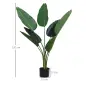 2 Palmas Artificiales 120 cm Plantas Artificiales Árboles Artificiales con 7 Hojas y Maceta para Decoración Hogar Verde