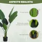 2 Palmas Artificiales 120 cm Plantas Artificiales Árboles Artificiales con 7 Hojas y Maceta para Decoración Hogar Verde