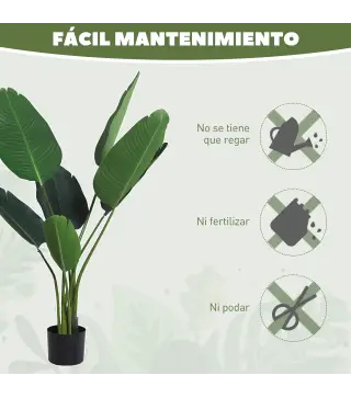 2 Palmas Artificiales 120 cm Plantas Artificiales Árboles Artificiales con 7 Hojas y Maceta para Decoración Hogar Verde
