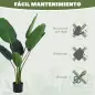 2 Palmas Artificiales 120 cm Plantas Artificiales Árboles Artificiales con 7 Hojas y Maceta para Decoración Hogar Verde