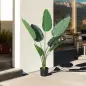 2 Palmas Artificiales 120 cm Plantas Artificiales Árboles Artificiales con 7 Hojas y Maceta para Decoración Hogar Verde