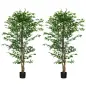 Pack de 2 Plantas Artificiales con Troncos Naturales 180 cm Ficus Sintética con 1260 Hojas Decoración para Hogar Verde Pack de 2 Plantas Artificiales con Troncos Naturales 180 cm Ficus Sintética con 1260 Hojas Decoración para Hogar Verde