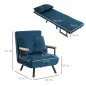 Pack de 2 Sofás Cama de 1 con Respaldo Ajustable de 5 Niveles y Almohadas Acolchadas 63x73x81 cm Azul